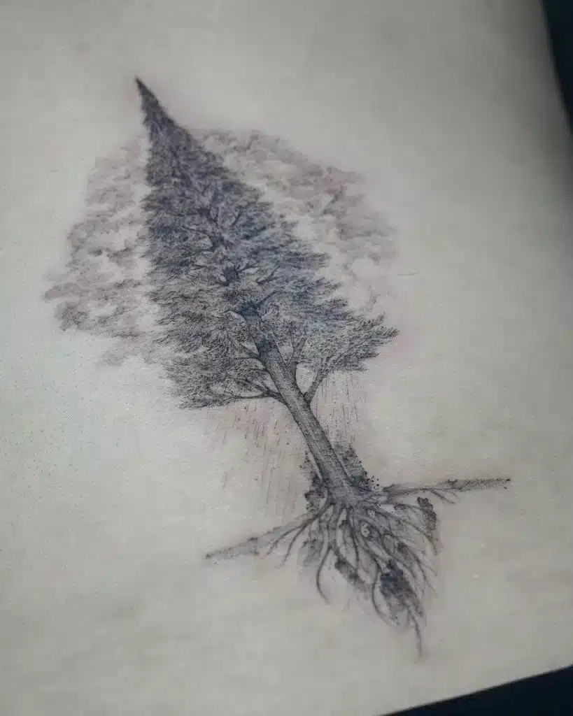 Tree Tattoos on Back Rain-Tattoo