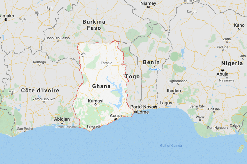 Planting trees in Ghana ghana map screenshot e1578996599636