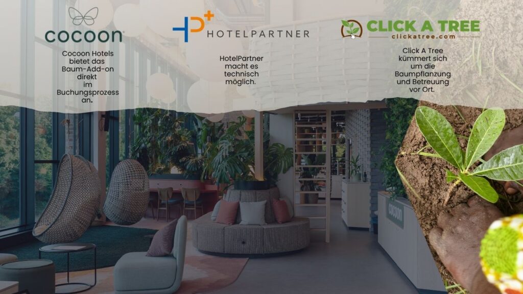 Nachhaltige Hotels und Baumplantagen.